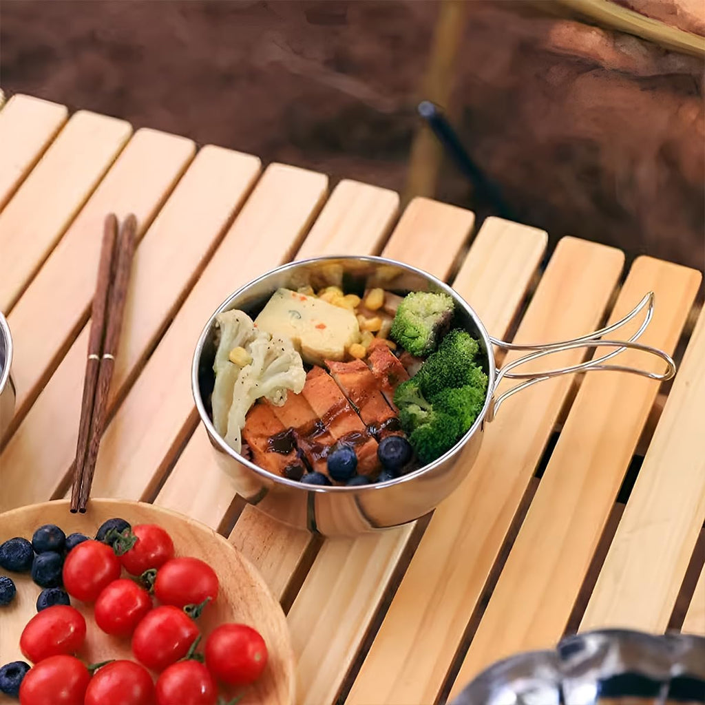 8-Piece Outdoor Cookware Set | Stainless Steel Camping Kitchen