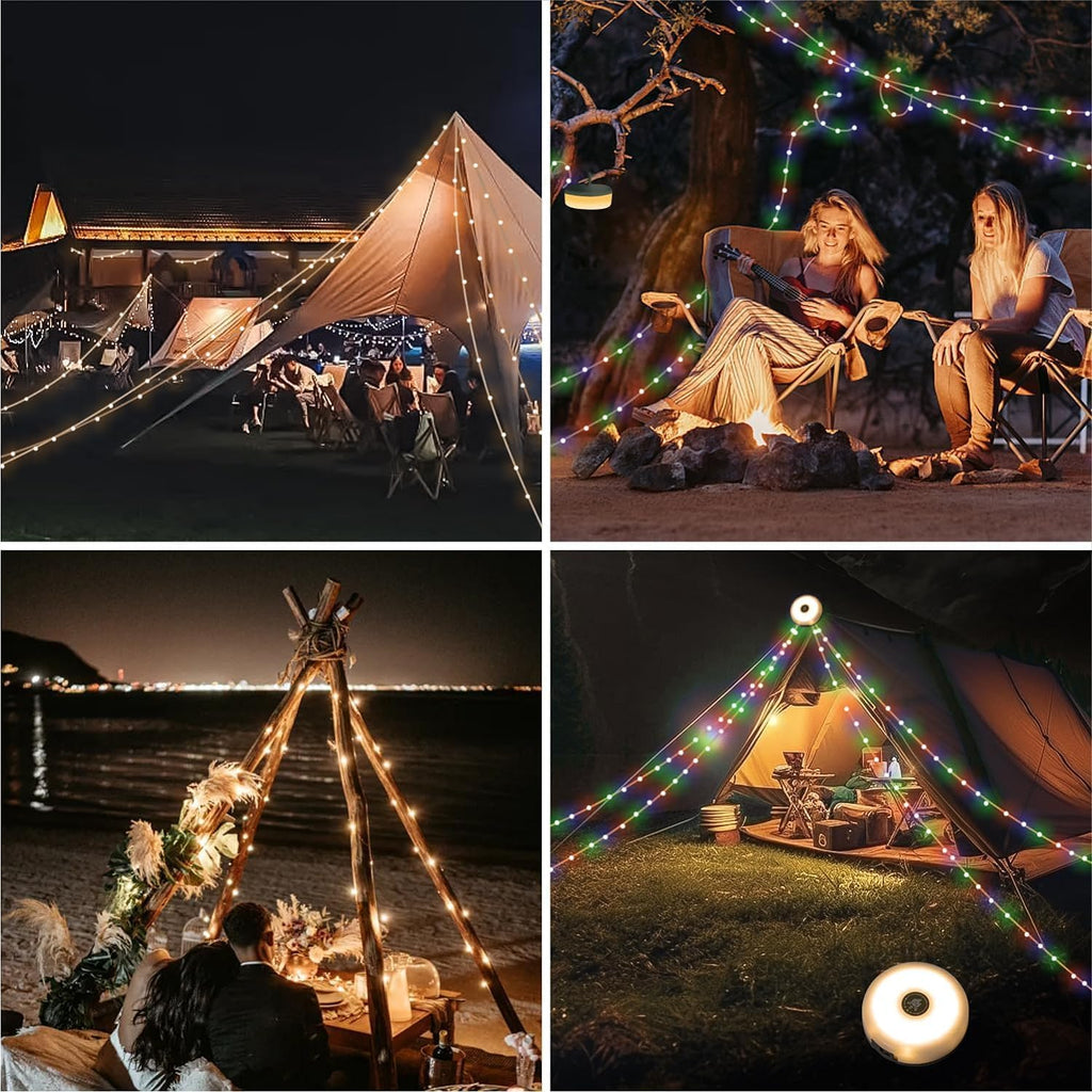 4-in-1 Camping String Lights | 10M RGB, Magnetic & USB Rechargeable