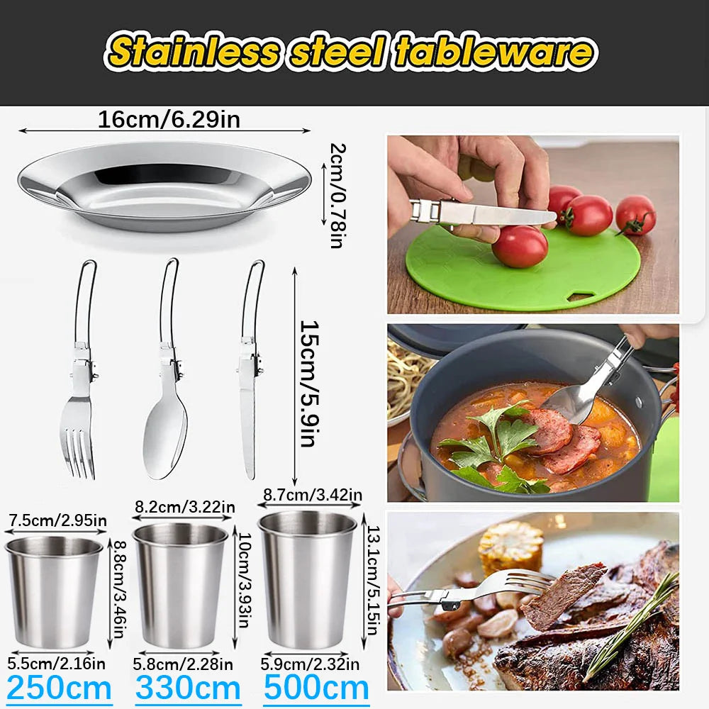 All-in-One 9 Piece Cookware Set | Portable, Aluminium, Lightweight