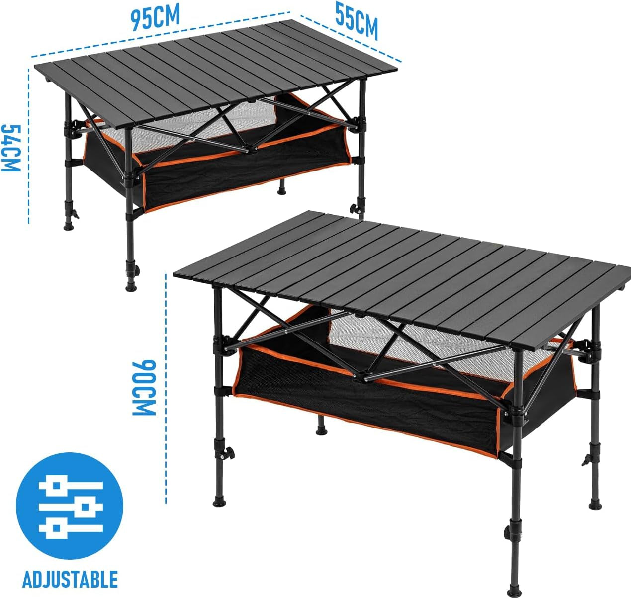 6 Person Camping Table | Foldable & With Storage Basket