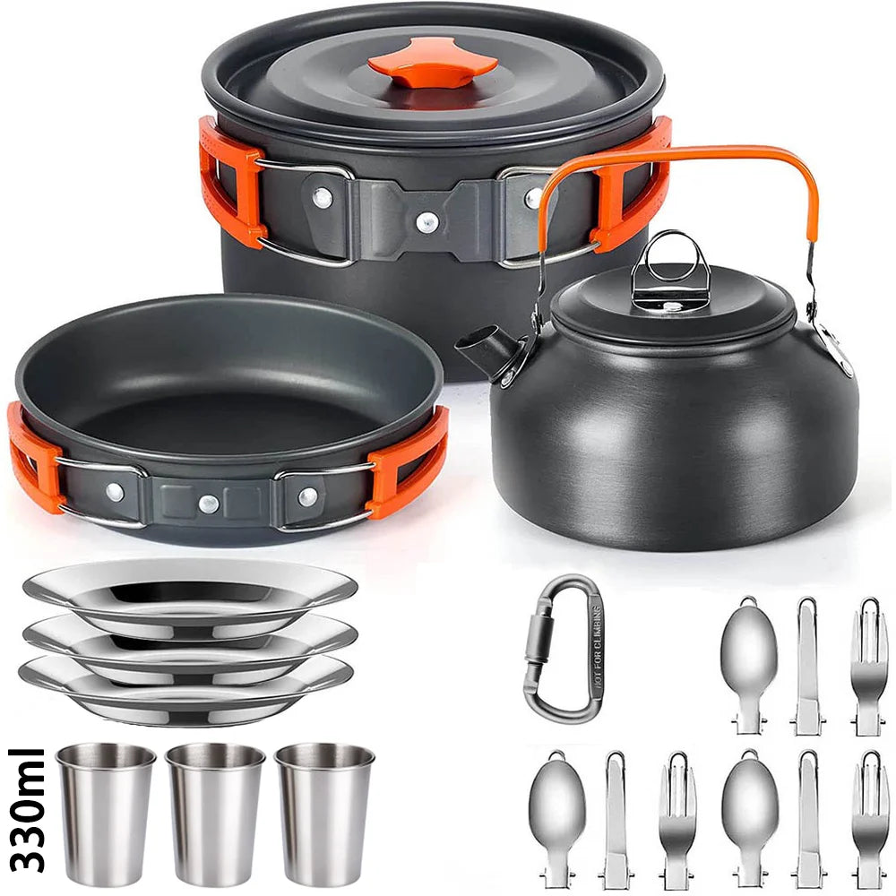 All-in-One 9 Piece Cookware Set | Portable, Aluminium, Lightweight