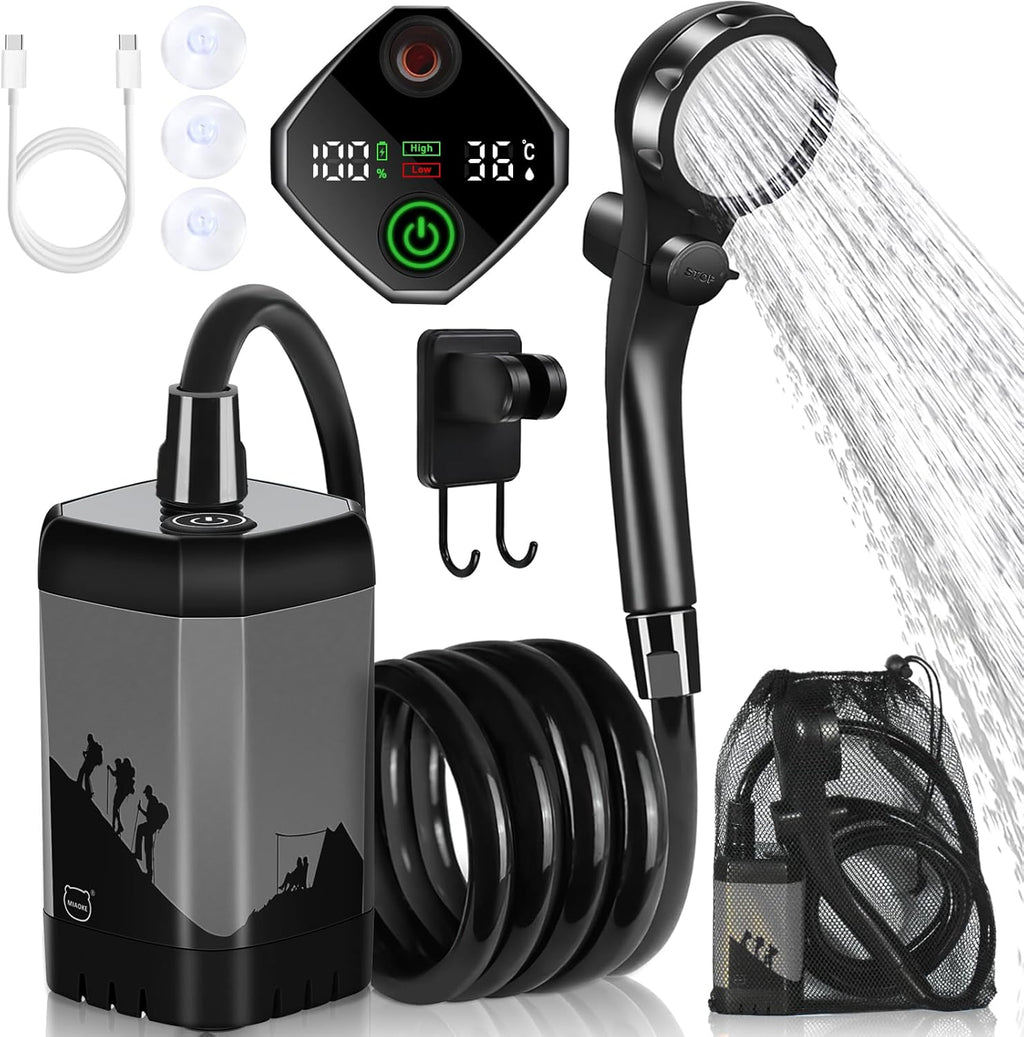 7800/8000Mah Rechargeable Outdoor Shower | Shower Head & LED Temperature Display