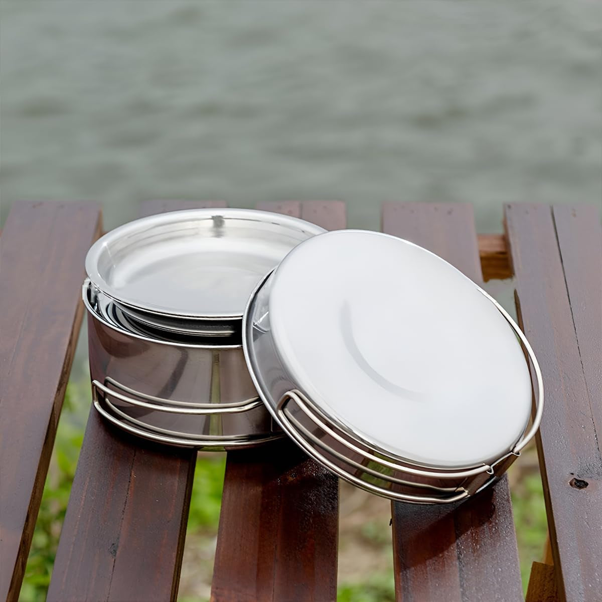 8-Piece Outdoor Cookware Set | Stainless Steel Camping Kitchen