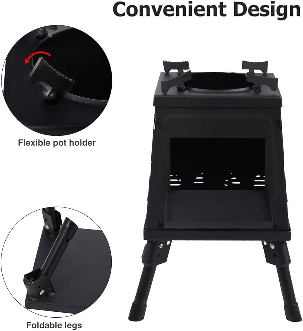 Portable Wood-Burning Camping Stove | Stainless Steel & Windproof