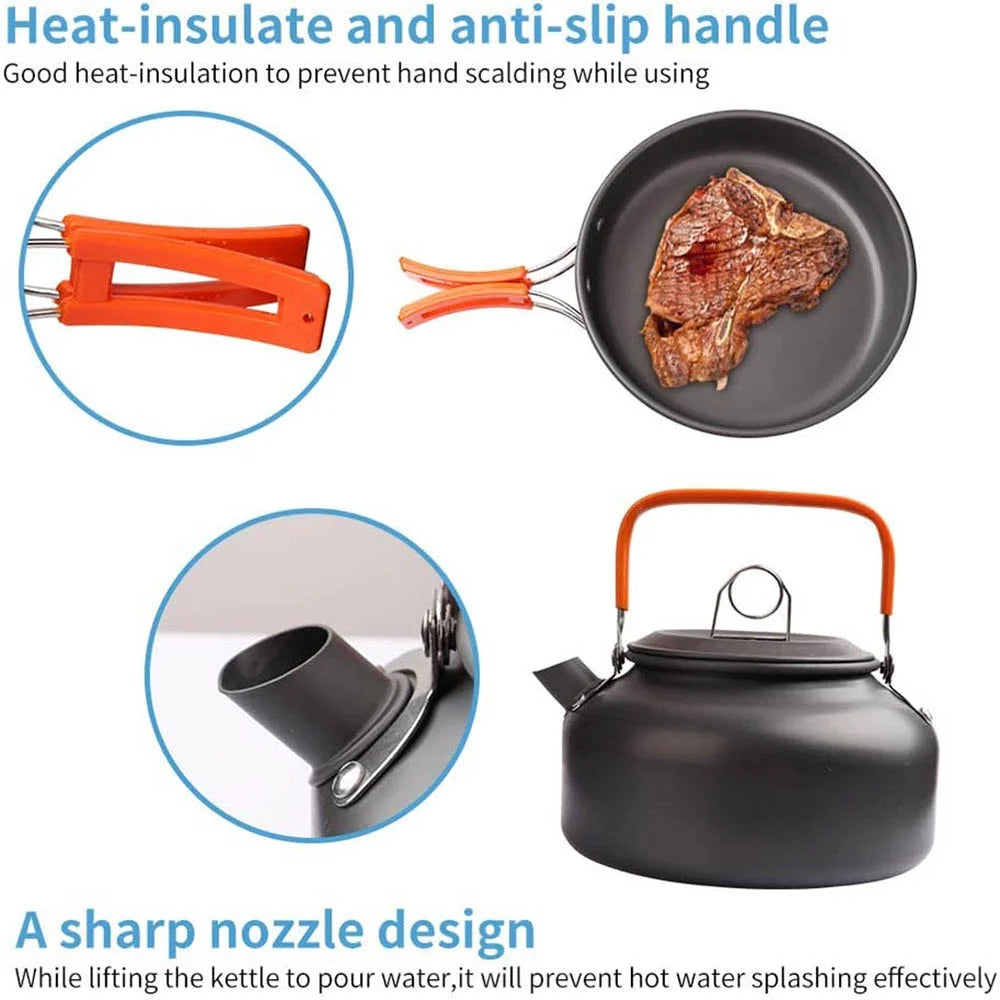 All-in-One 9 Piece Cookware Set | Portable, Aluminium, Lightweight