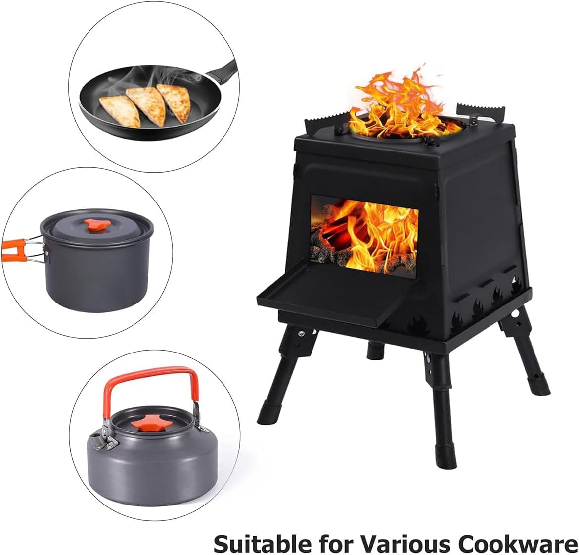 Portable Wood-Burning Camping Stove | Stainless Steel & Windproof