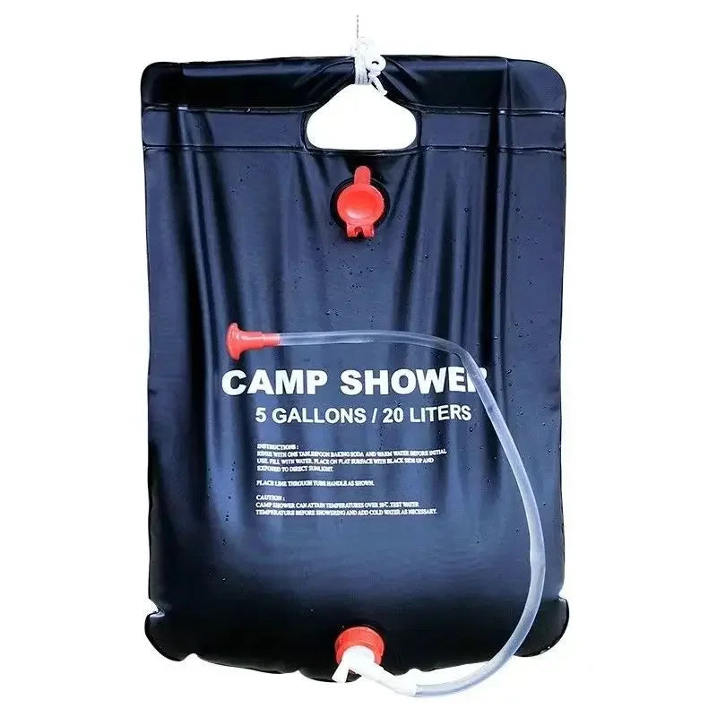 20L Solar Camping Shower Bag | Sun-Heated Water with Hose & Nozzle