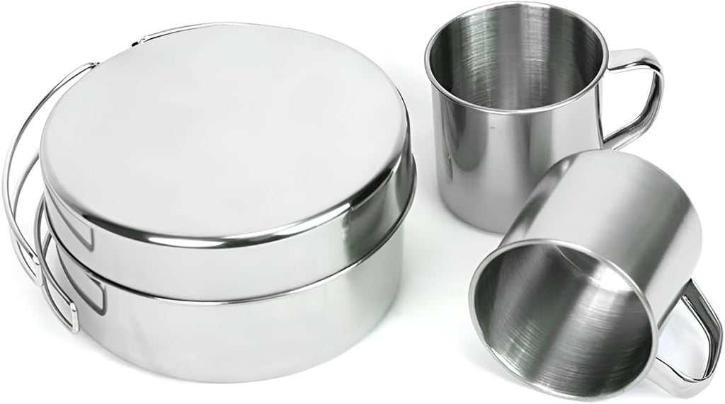 8-Piece Outdoor Cookware Set | Stainless Steel Camping Kitchen