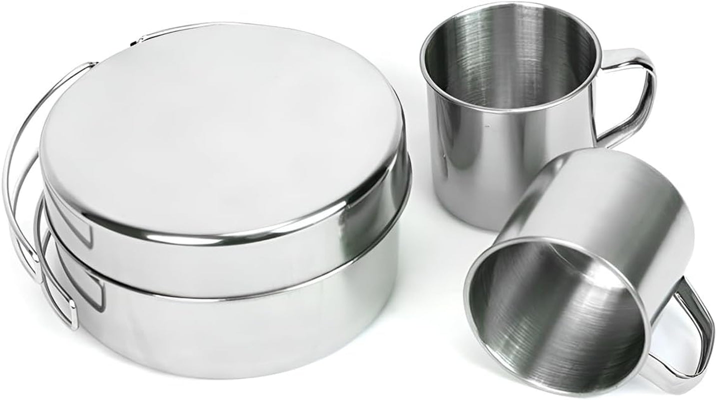 8-Piece Outdoor Cookware Set | Stainless Steel Camping Kitchen