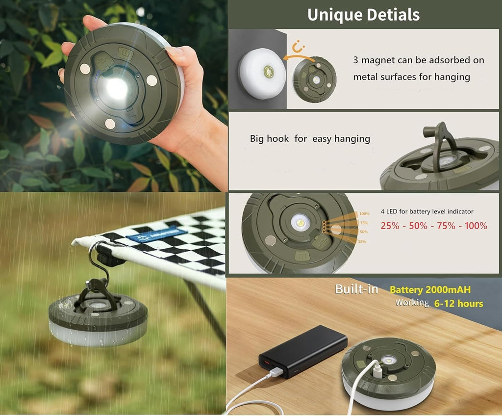 4-in-1 Camping String Lights | 10M RGB, Magnetic & USB Rechargeable