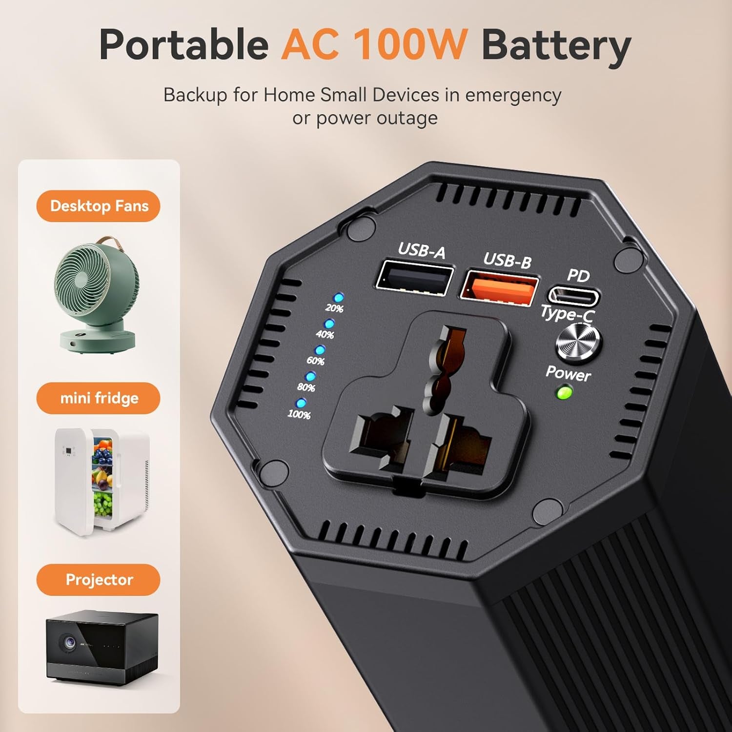 27,000mAh Portable Power Bank | 100W AC Outlet & 65W Fast Charging