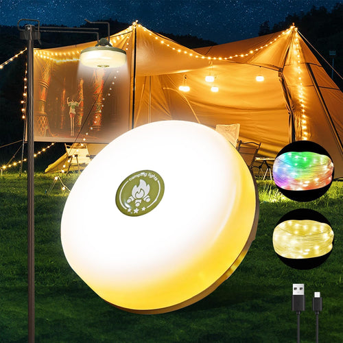 4-in-1 Camping String Lights | 10M RGB, Magnetic & USB Rechargeable