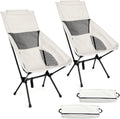 2-Pack Beige Lightweight Folding Camping Chairs | Sturdy & Comfortable