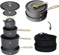 4-piece Aluminium Camping Cookware Set | Built-in Water Marks