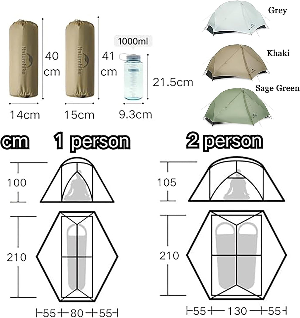 Waterproof 1–2 Person Tent | Ultralight Outdoor Shelter
