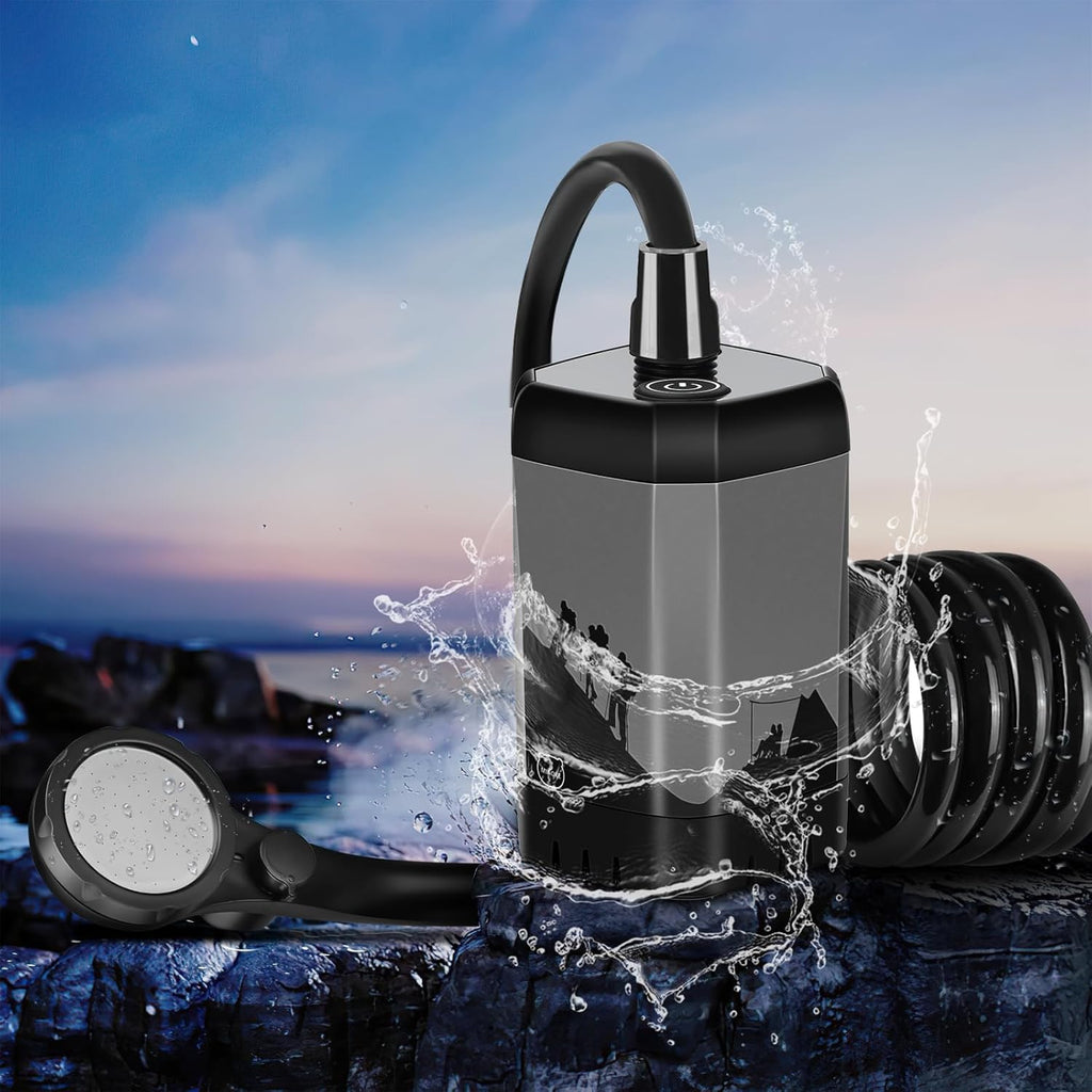 7800/8000Mah Rechargeable Outdoor Shower | Shower Head & LED Temperature Display