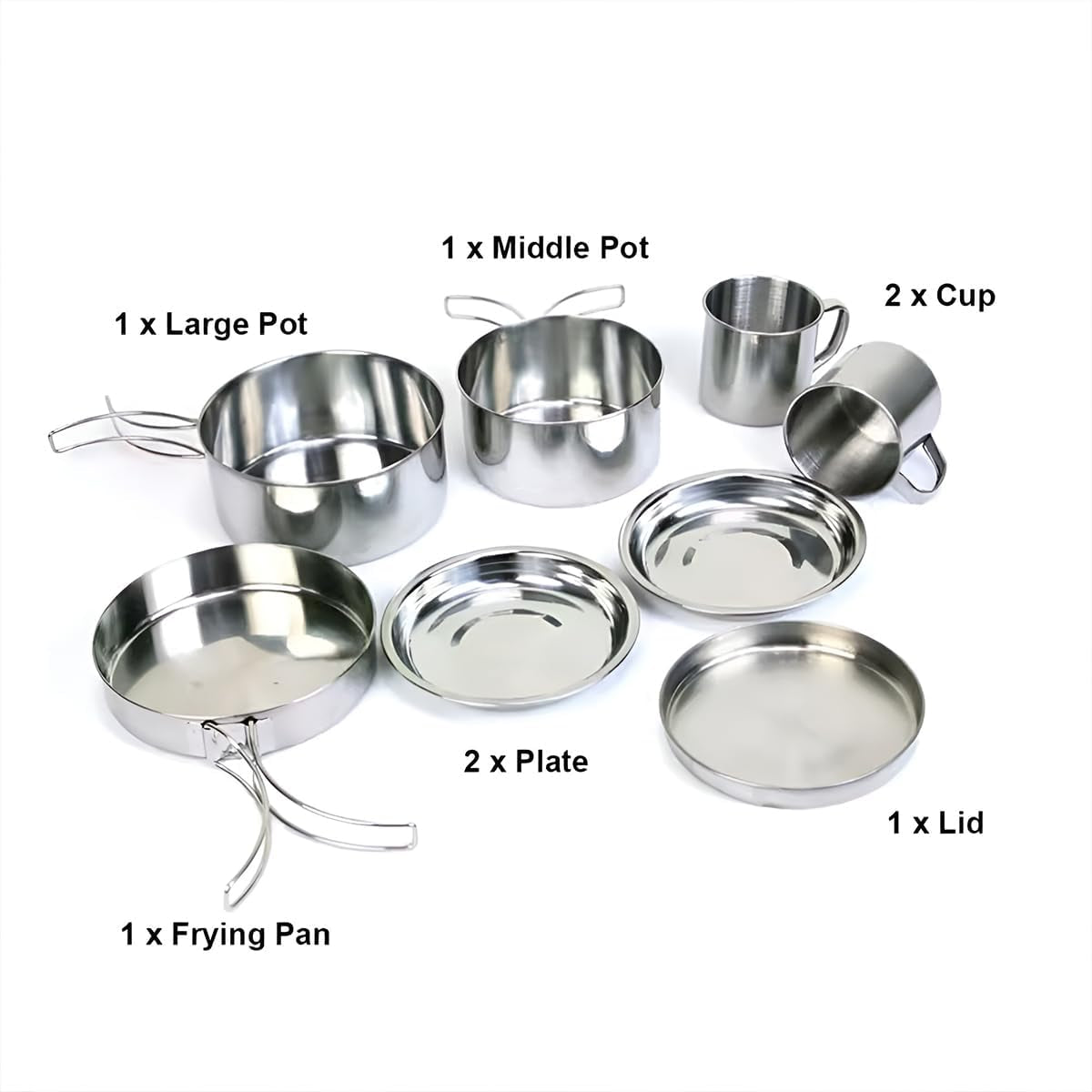 8-Piece Outdoor Cookware Set | Stainless Steel Camping Kitchen