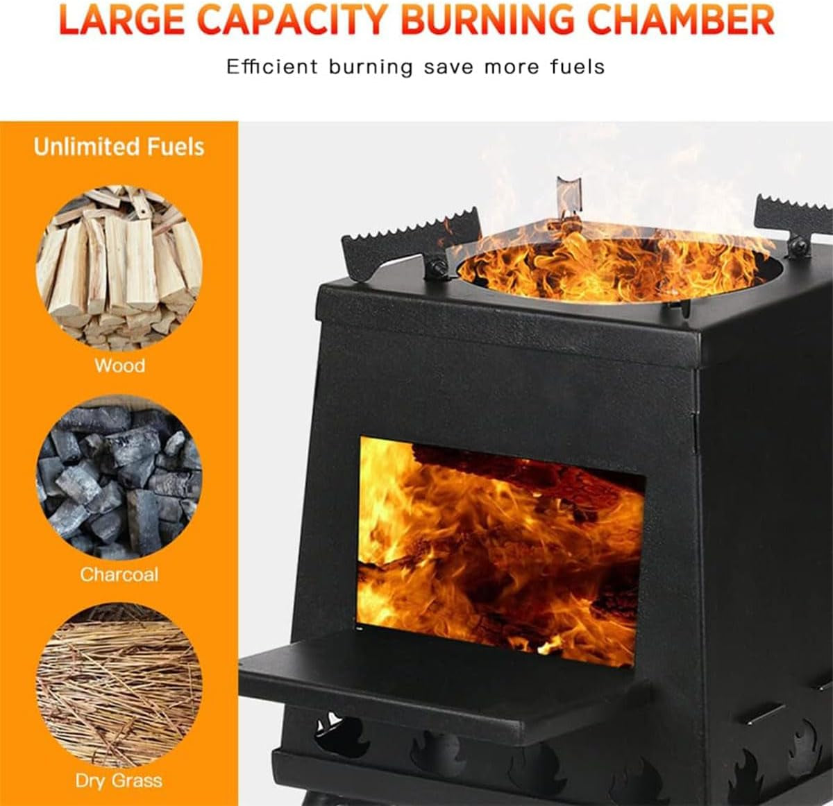 Portable Wood-Burning Camping Stove | Stainless Steel & Windproof
