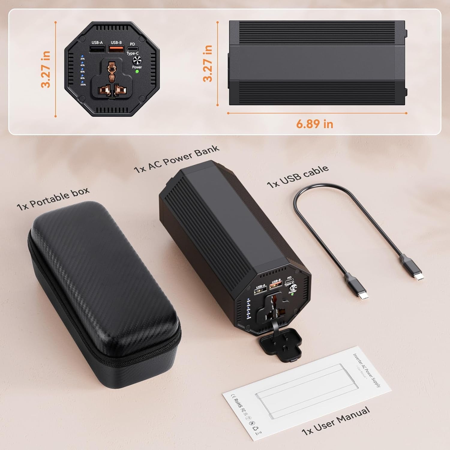 27,000mAh Portable Power Bank | 100W AC Outlet & 65W Fast Charging