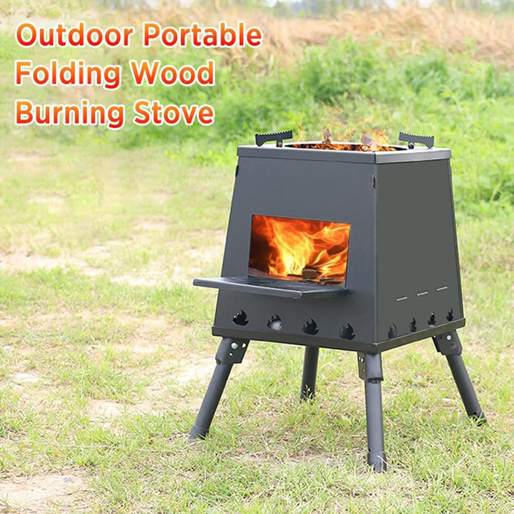 Portable Wood-Burning Camping Stove | Stainless Steel & Windproof