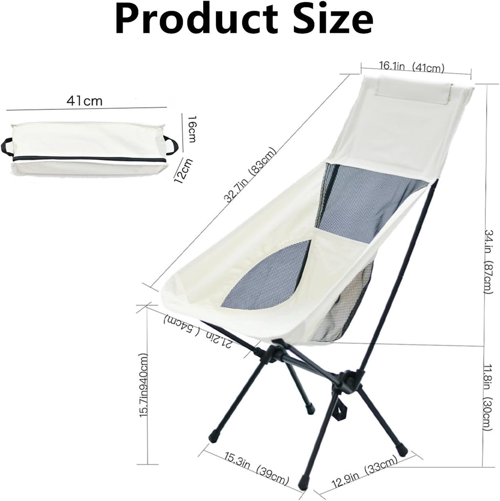 2-Pack Beige Lightweight Folding Camping Chairs | Sturdy & Comfortable