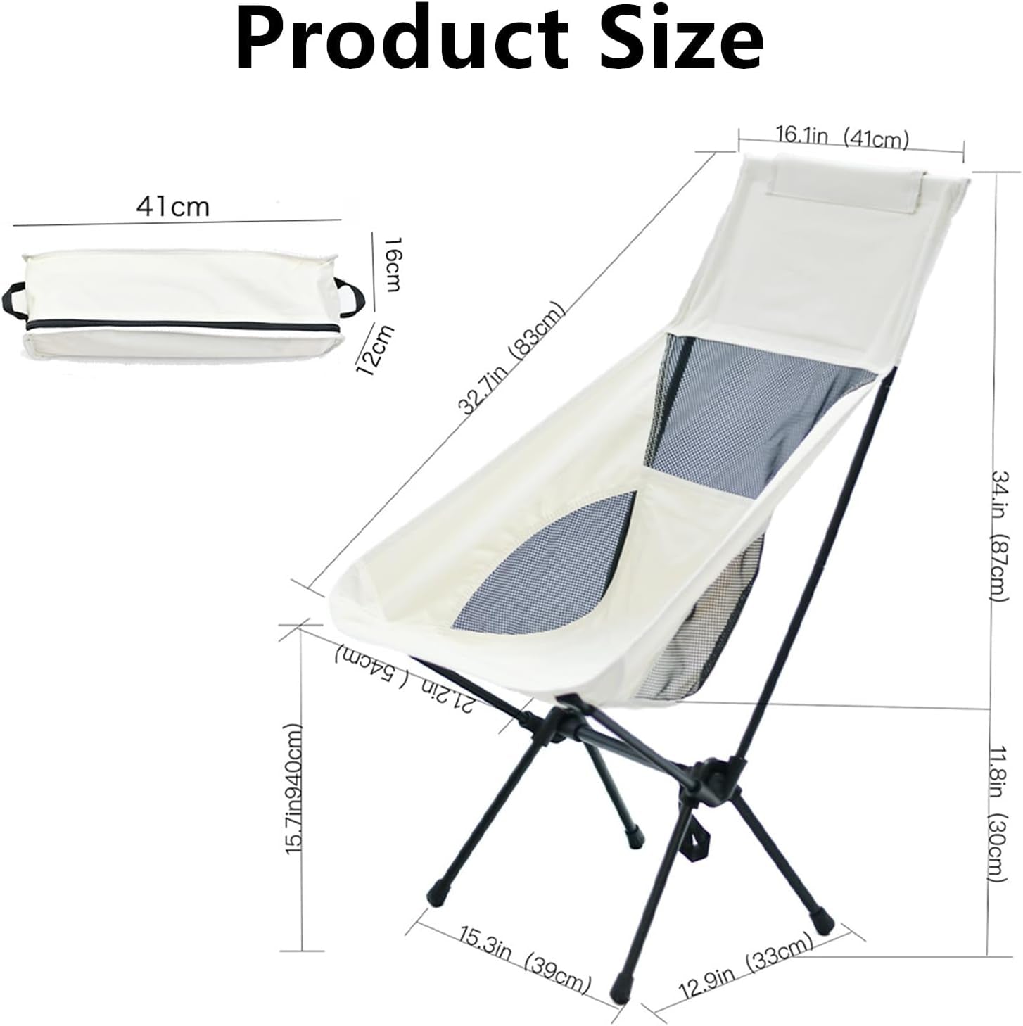 2-Pack Beige Lightweight Folding Camping Chairs | Sturdy & Comfortable