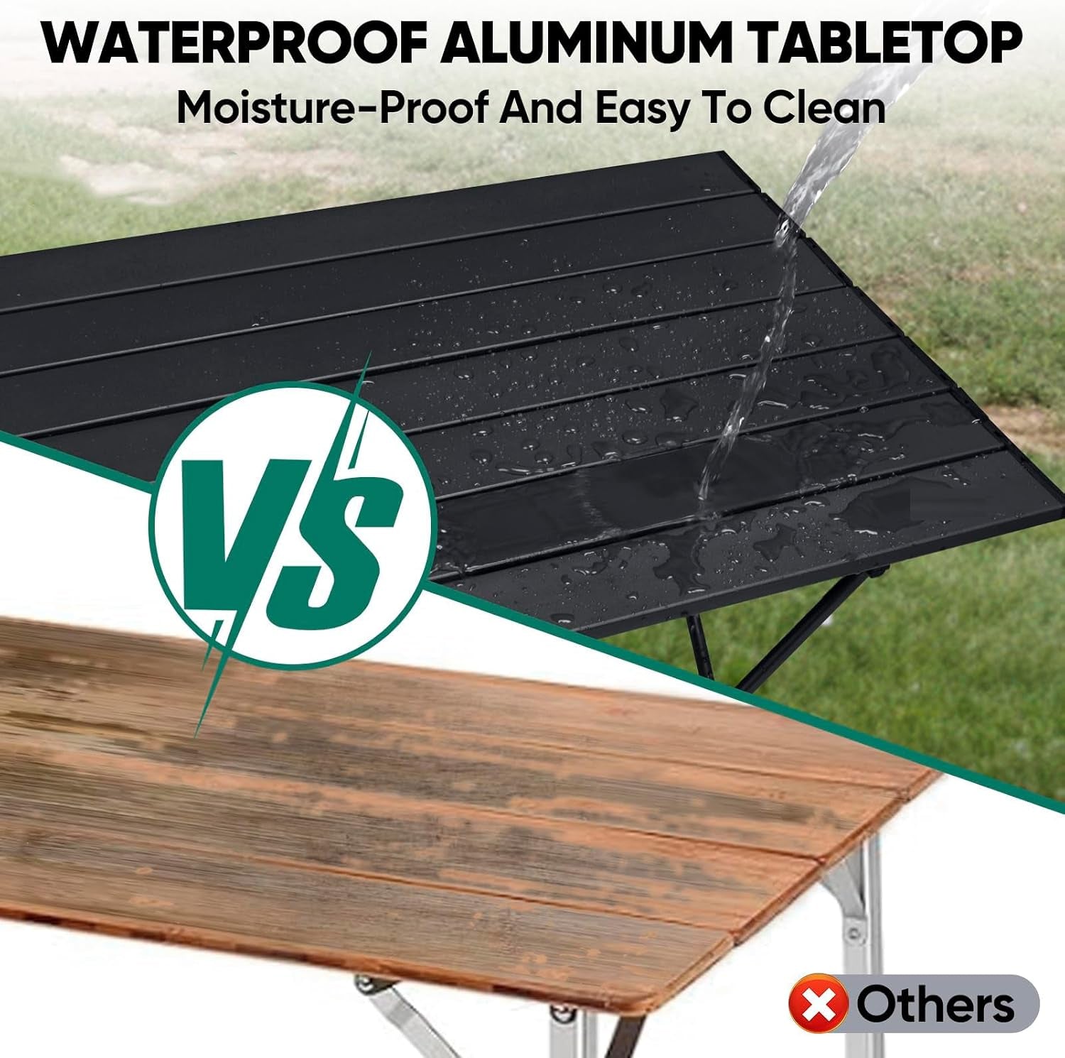Aluminum Folding Camping Table | 60kg Capacity, Anti-Slip Base & Carry Bag